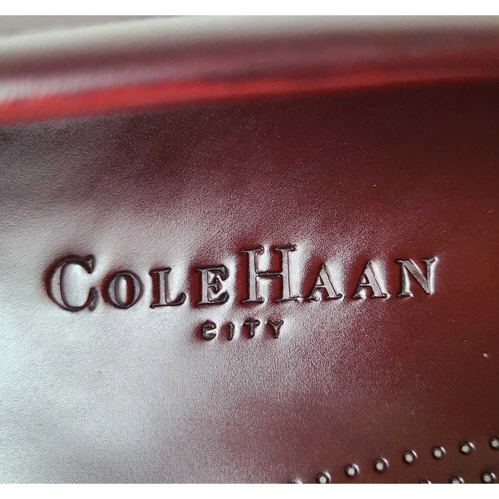 Cole Haan City Penny Loafers Men's 12 M Burgundy Leather Dress Shoes NWOB